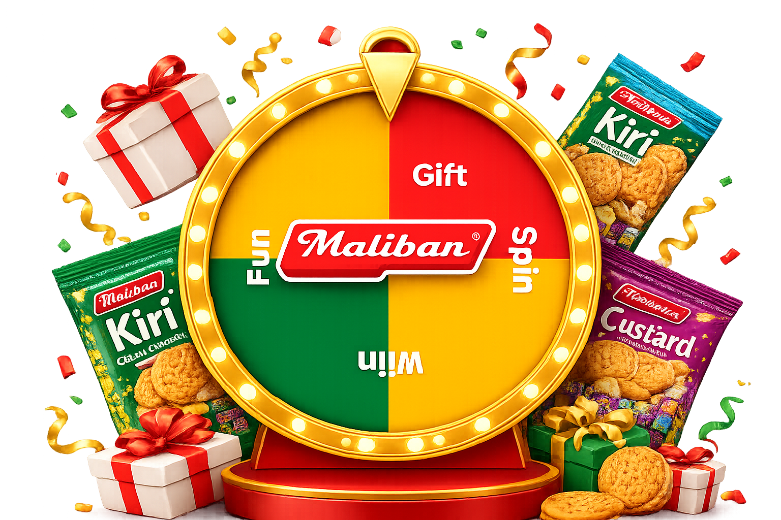 Maliban gift wheel with Kiri products and gifts